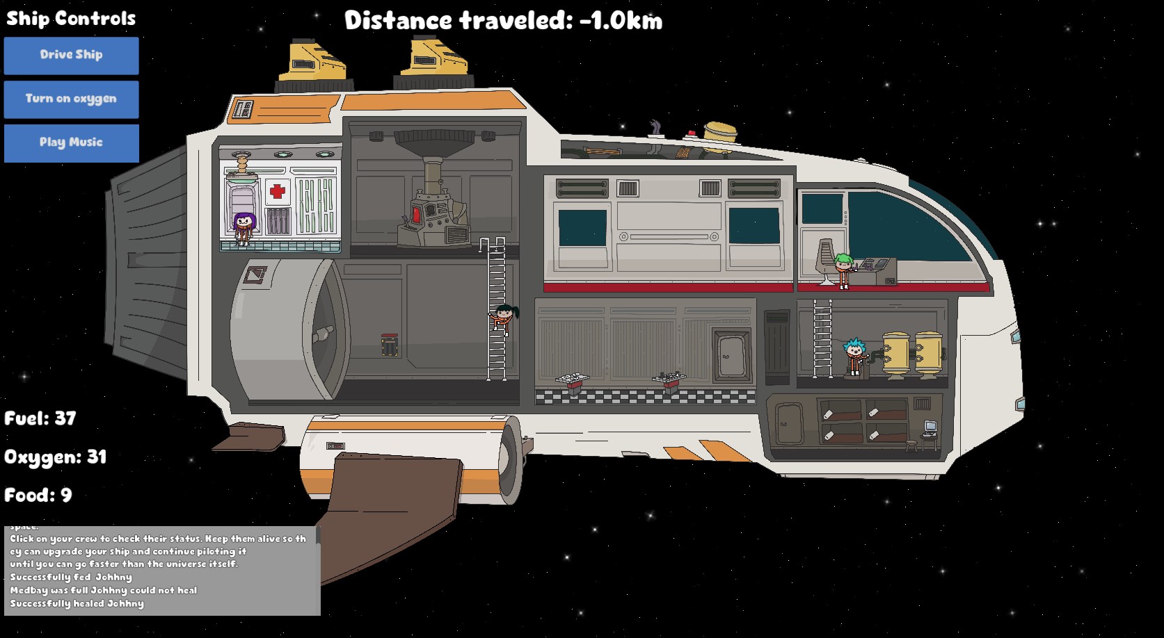 A ship in space